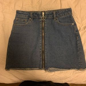 Pacsun Zip Up Jean Skirt
